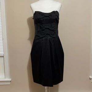 Camille Black Strapless Knee length dress